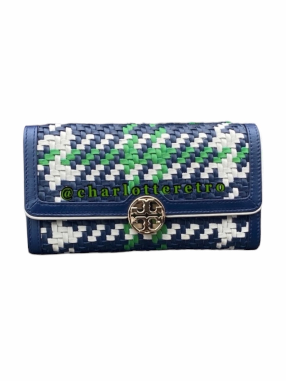Tory Burch • Duet Woven Leather Wallet